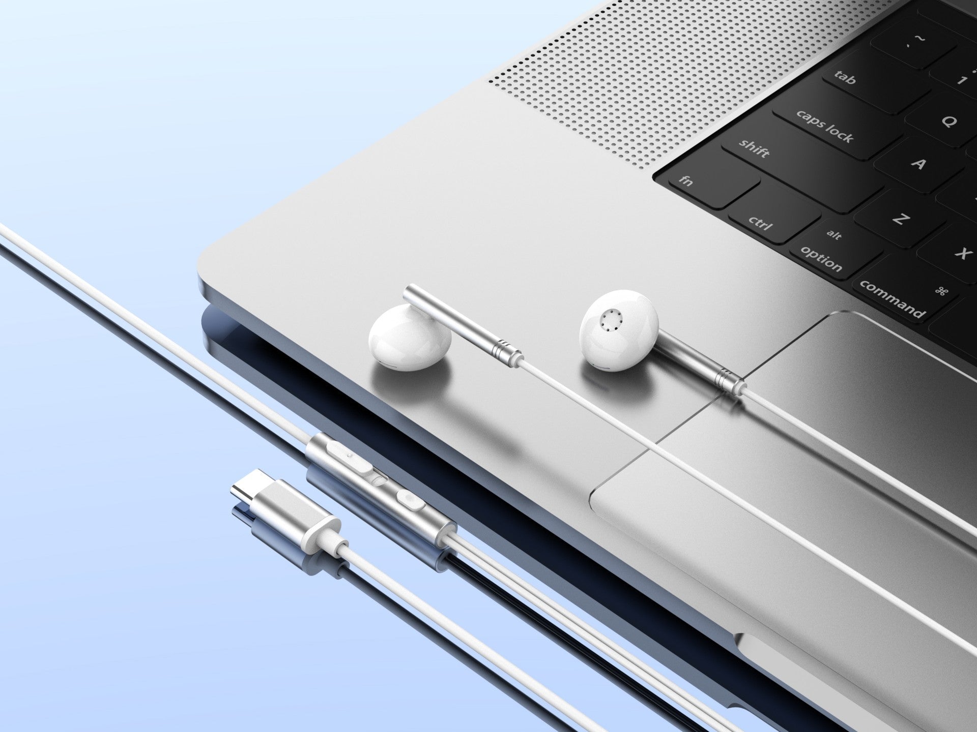 Techancy Auscultadores Estéreo Em Metal Branco TD8090, Porta