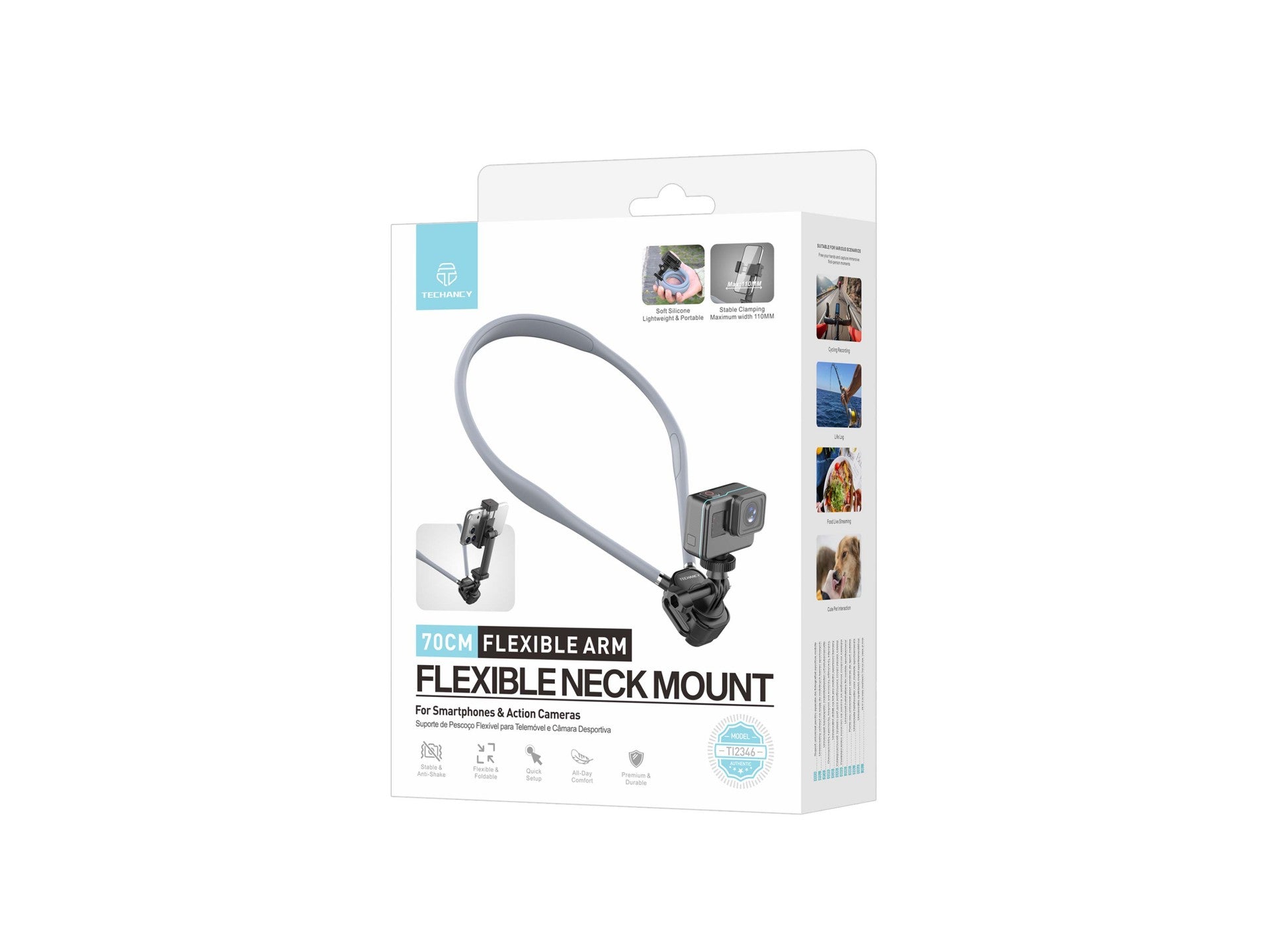 Techancy Suporte de Pescoco para Camaras e Telemoveis TI2346 com Braco