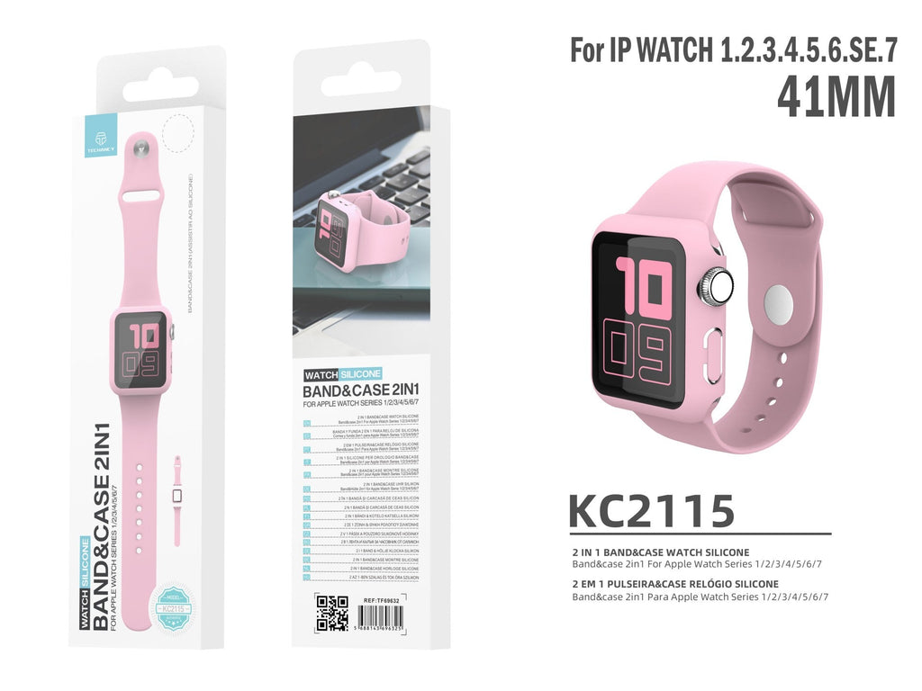 Pulseira de silicone para relógio Techancy, KC2115, com protetor de