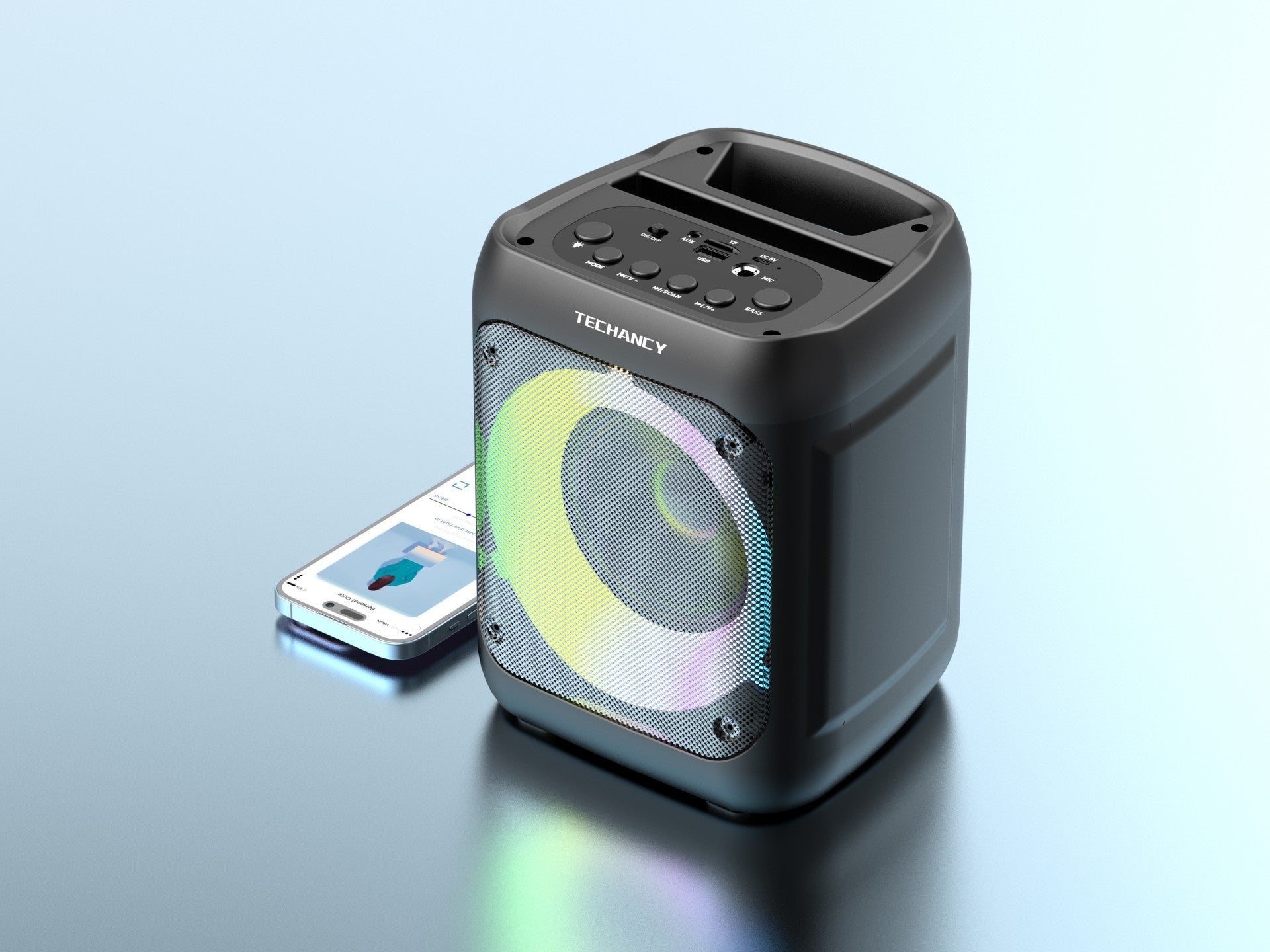 Techancy Difuzor Bluetooth Wireless TH2635, 5 W/4 Inch, Sunet