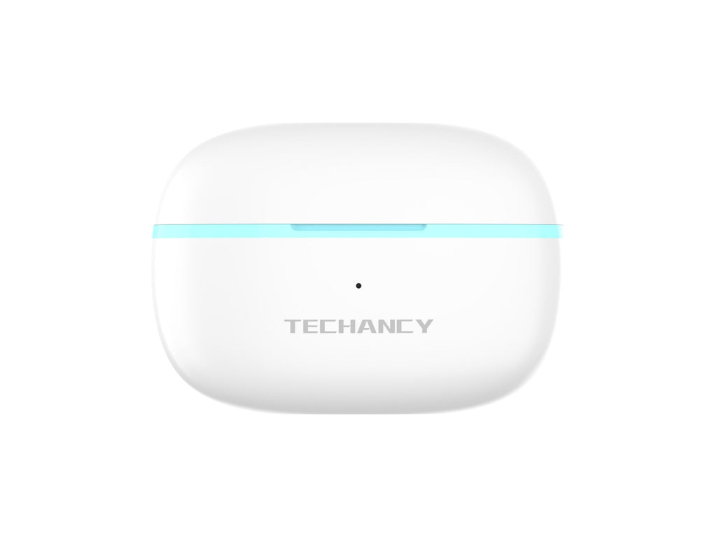 Techancy Auriculares TWS KP2714 Bluetooth 5.3 ligação 10m USB-C 4h de