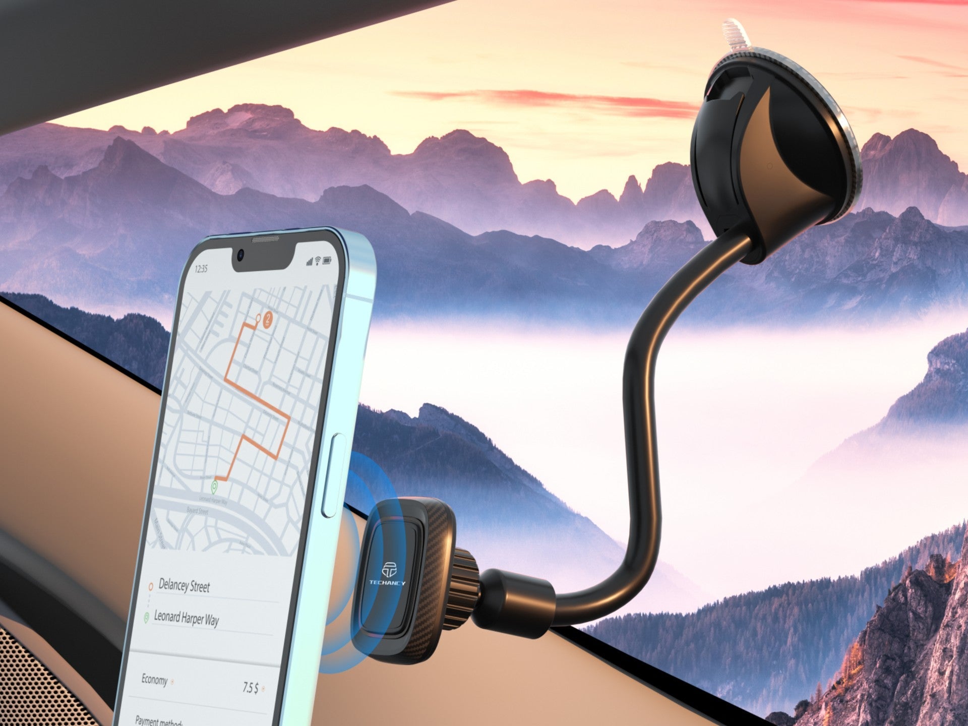 Techancy Suporte Magnético Para Telemóvel Car Preto Ti2211, Forte
