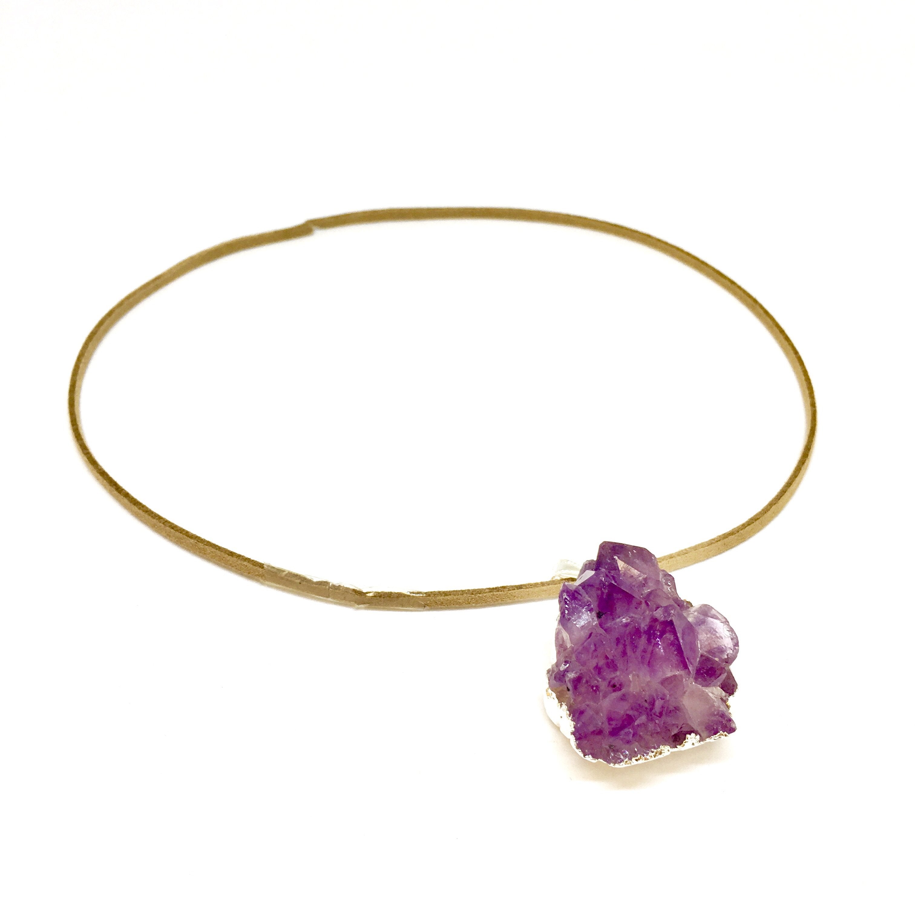 Purple Amethyst Cluster Pendant - Cart2u.ro