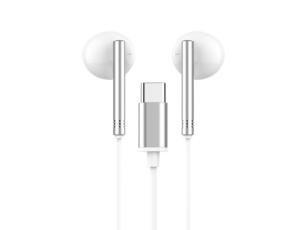 Techancy Auscultadores Estéreo Em Metal Branco TD8090, Porta