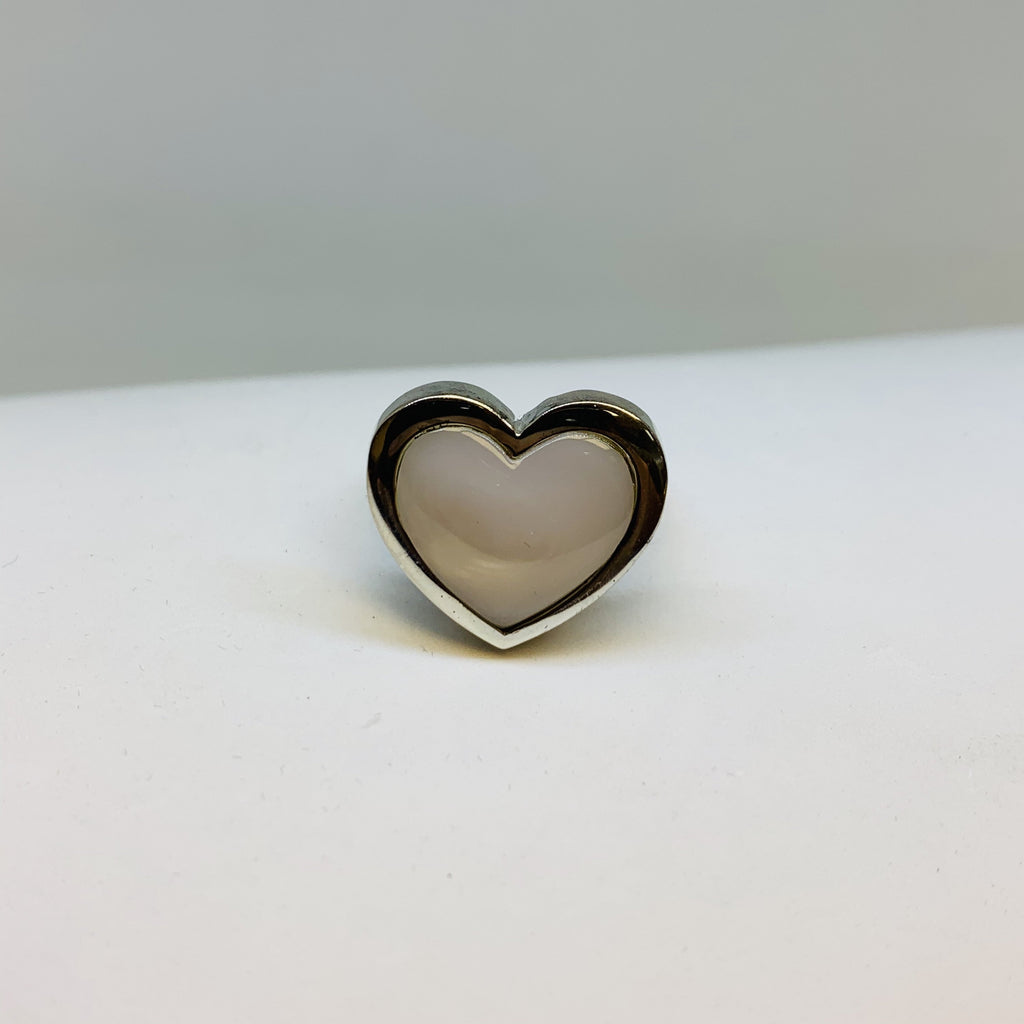 Silver Mother Of Pearl Ring (Heart) - Cart2u.ro