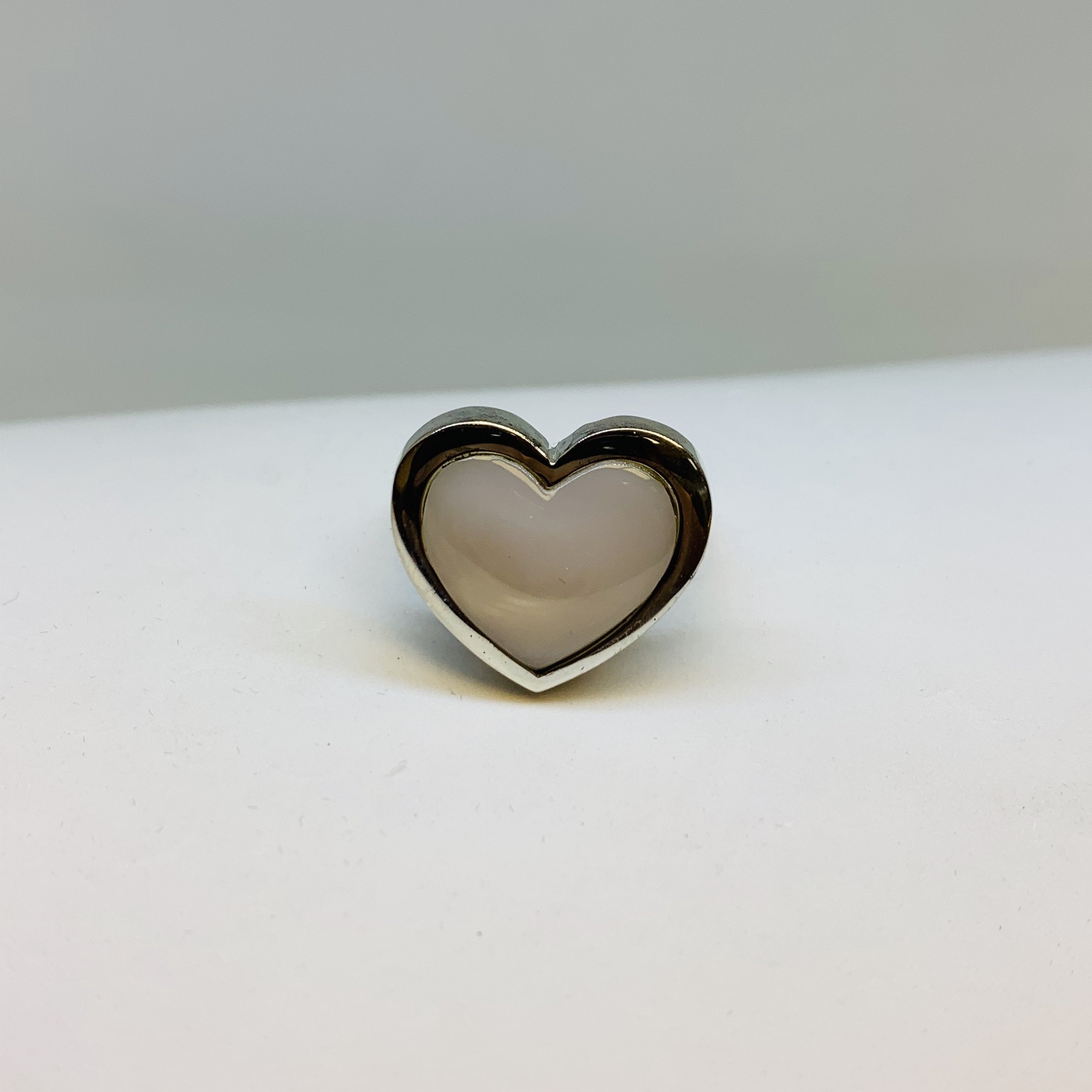 Silver Mother Of Pearl Ring (Heart) - Cart2u.ro