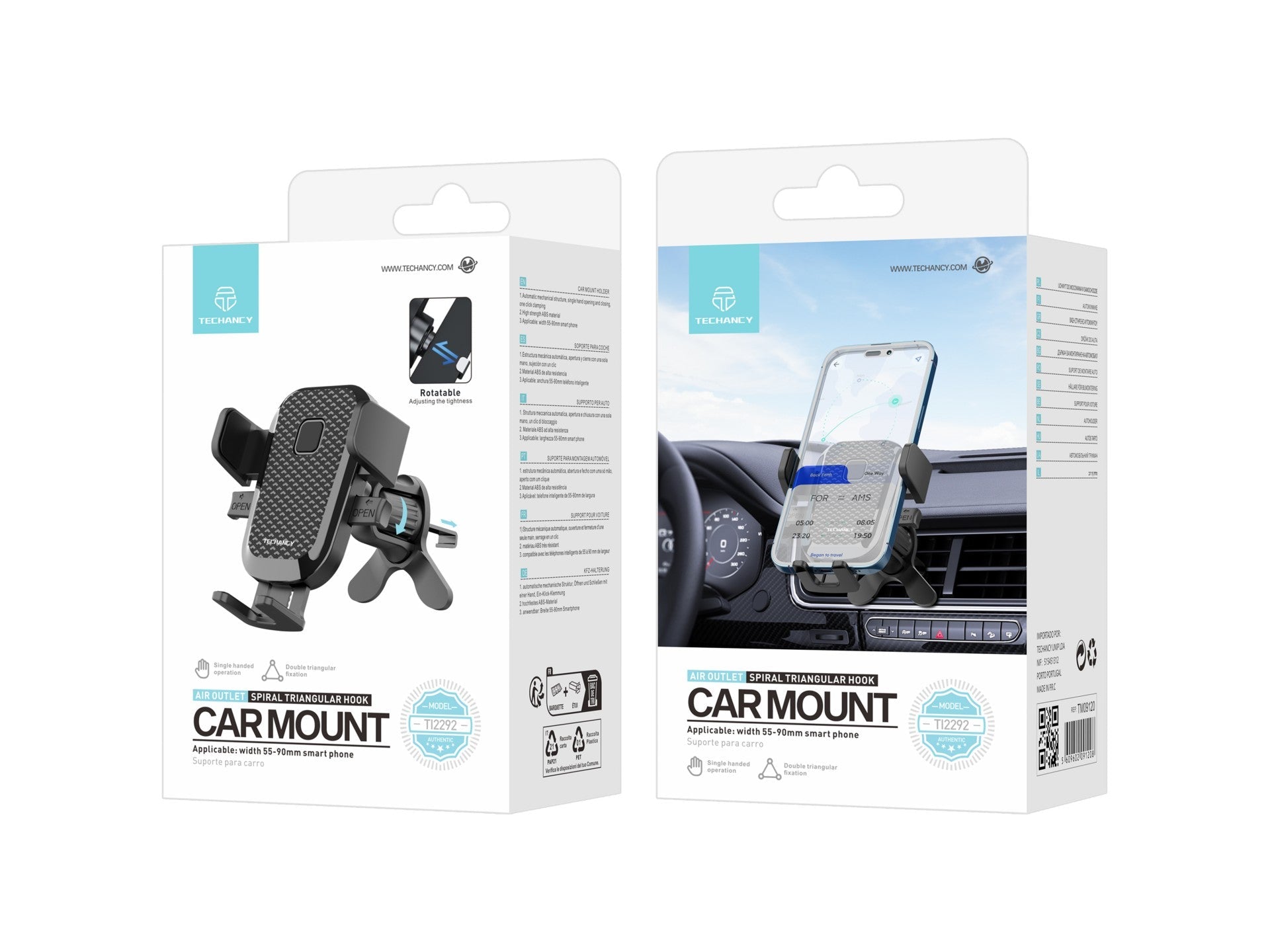 Techancy Suporte Para Telemóvel Para Automóvel Ti2292, Operação Com