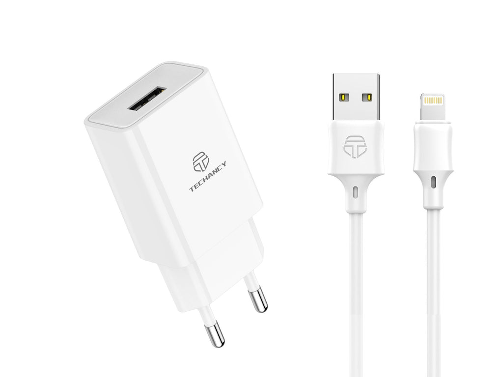 Încărcător de telefon Techancy alb TA2787, Ieșire USB 5v-2.4a