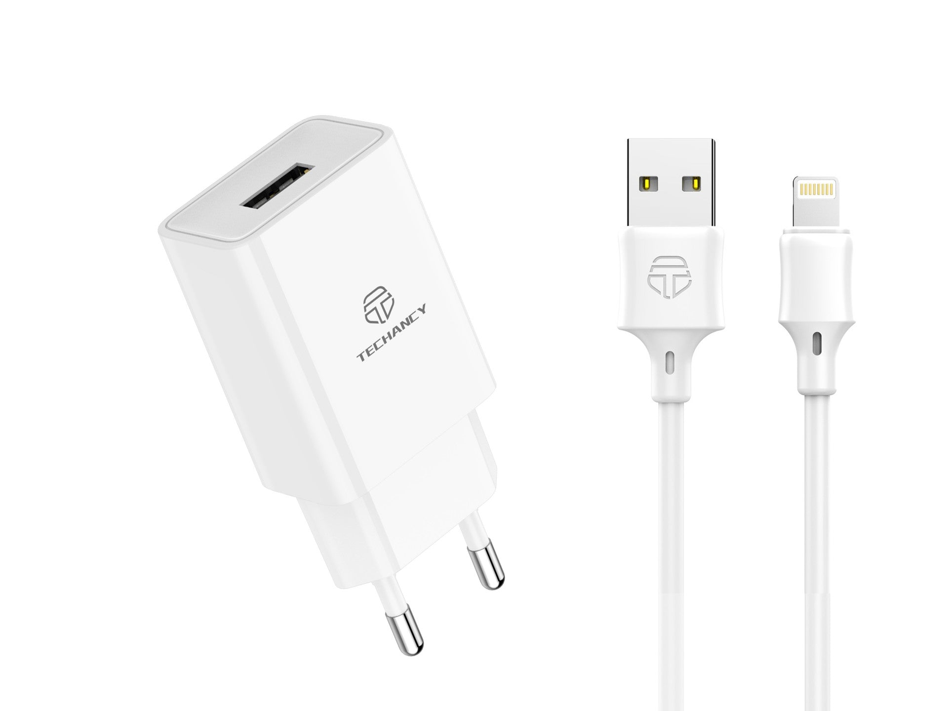 Încărcător de telefon Techancy alb TA2787, Ieșire USB 5v-2.4a