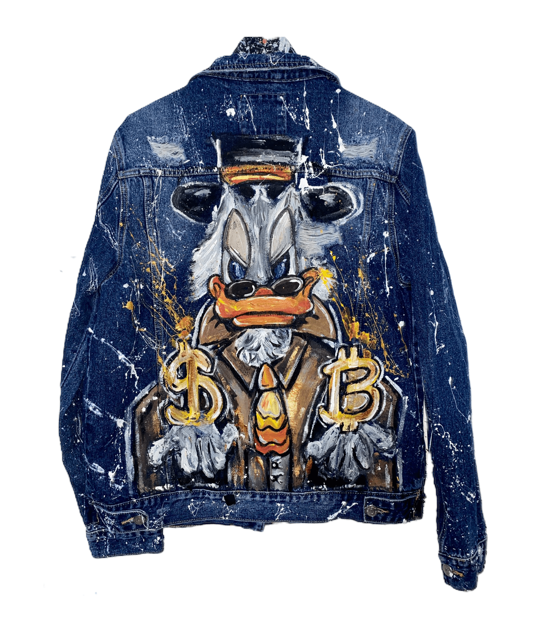 Jachetă Denim Money Duck - Handpainted Premium Allabout_painting