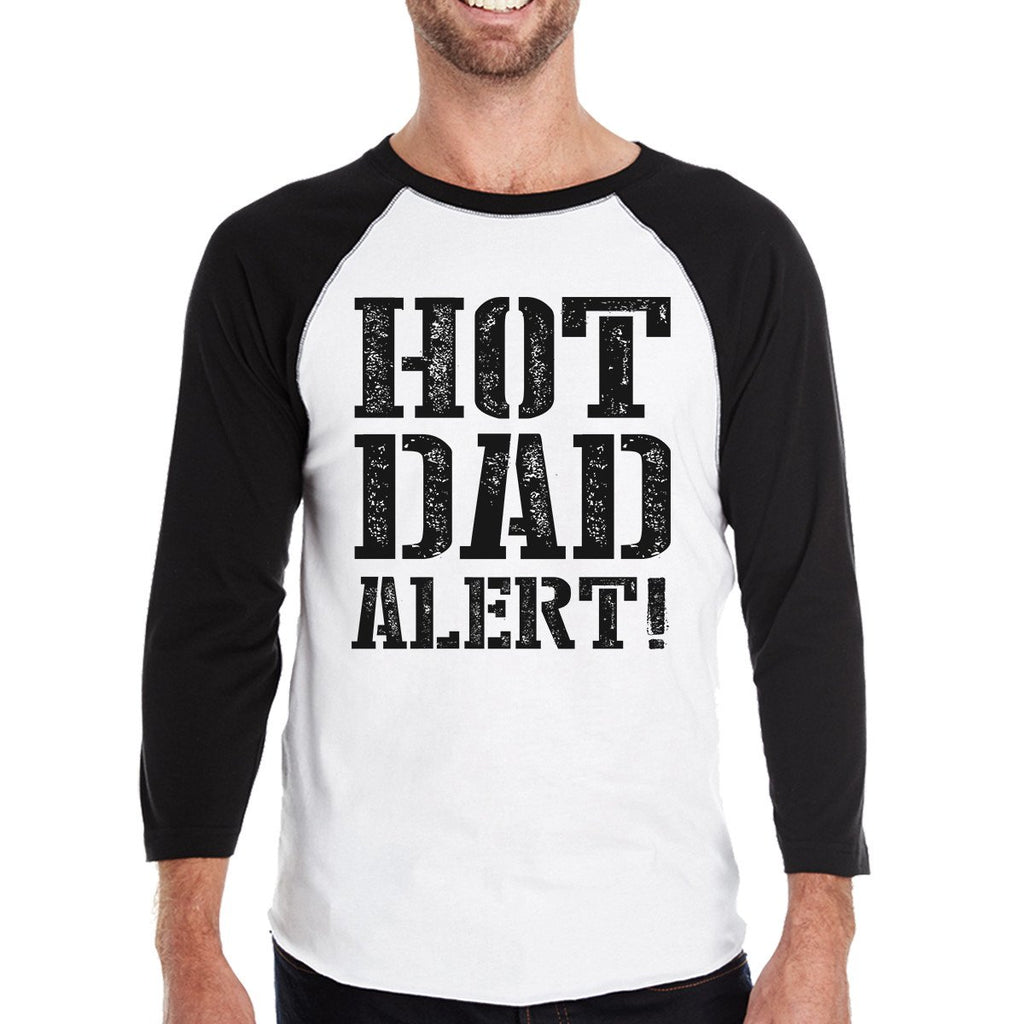 Hot Dad Alert Men's Cotton Baseball Raglan Tee Dad - Cart2u.ro