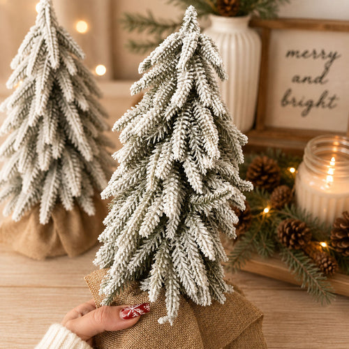 Snow Trees | Flocked Christmas Tree Decor Sets - Cart2u.ro