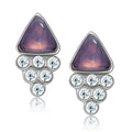 LO1979 - Rhodium White Metal Earrings with Top Grade Crystal  in Clear - Cart2u.ro