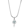 LO4161 - Rhodium Brass Chain Pendant with AAA Grade CZ  in Clear - Cart2u.ro