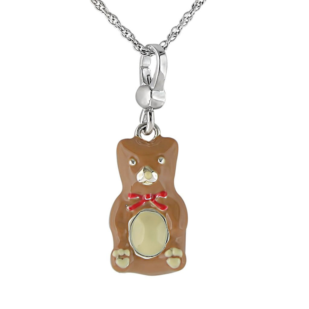 LOS422 - Silver 925 Sterling Silver Chain Pendant with No Stone Turquoise Tiger