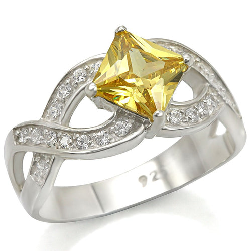 LOS475 - Inel din argint 925 cu zirconiu cubic de clasa AAA, topaz