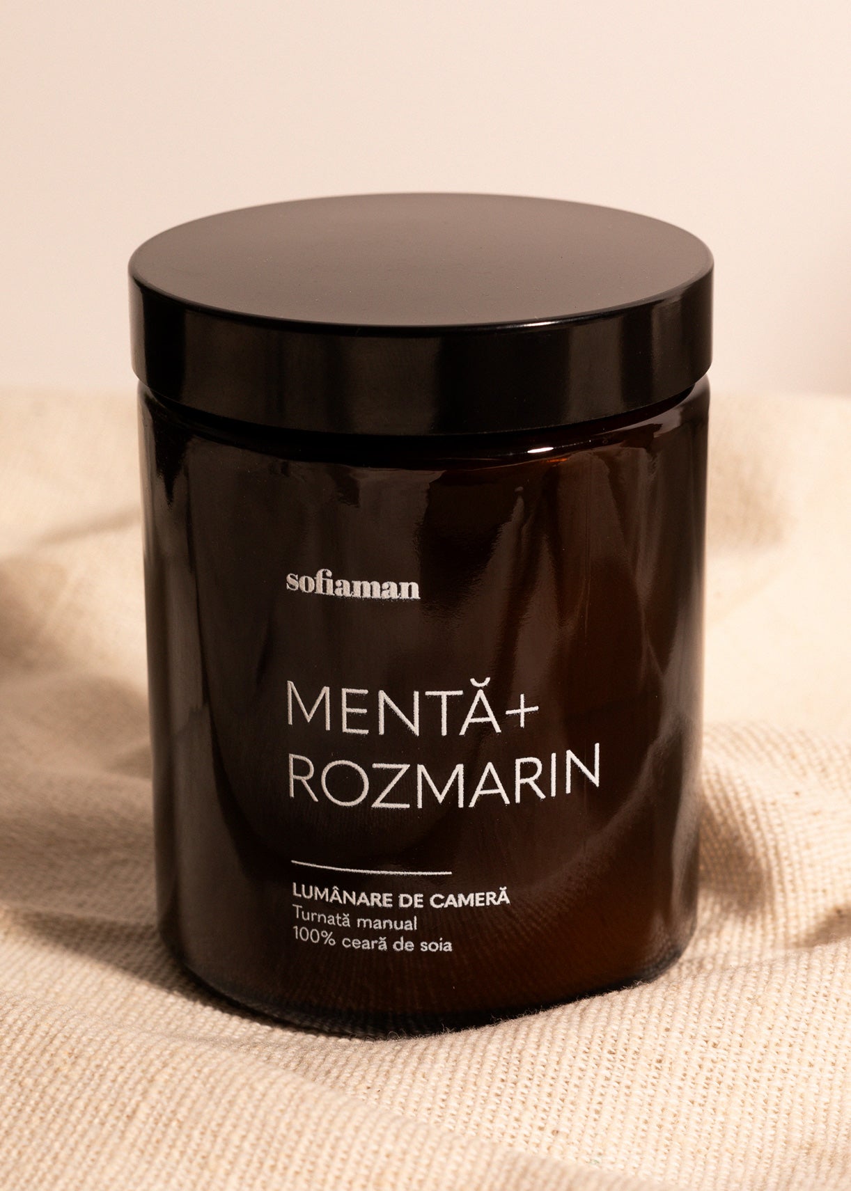 Lumânare Din Ceară De Soia Mentă Și Rozmarin Sofiaman.ro