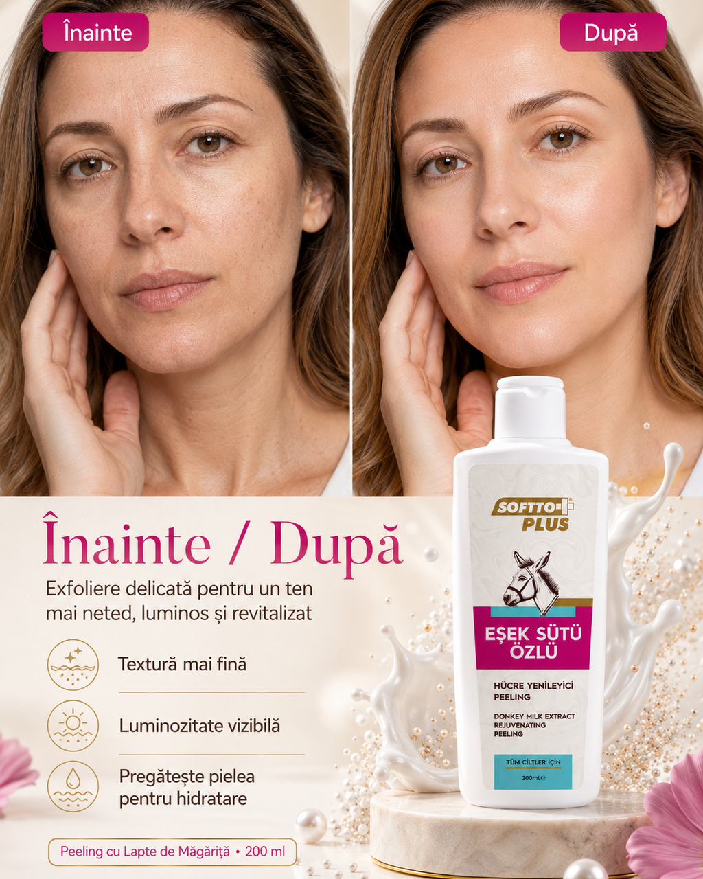 Peeling cu Lapte de Măgăriță - 200ml CRABLAND