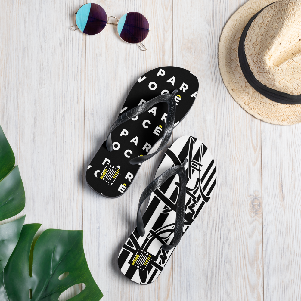 2882 B&W Stripe Para Você Flip-Flops - Cart2u.ro