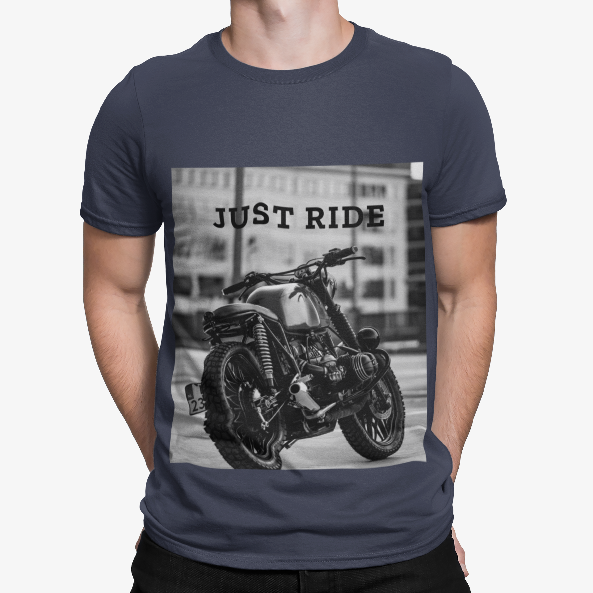 Motorcycle Just Ride Heavy Cotton T-Shirt - Cart2u.ro