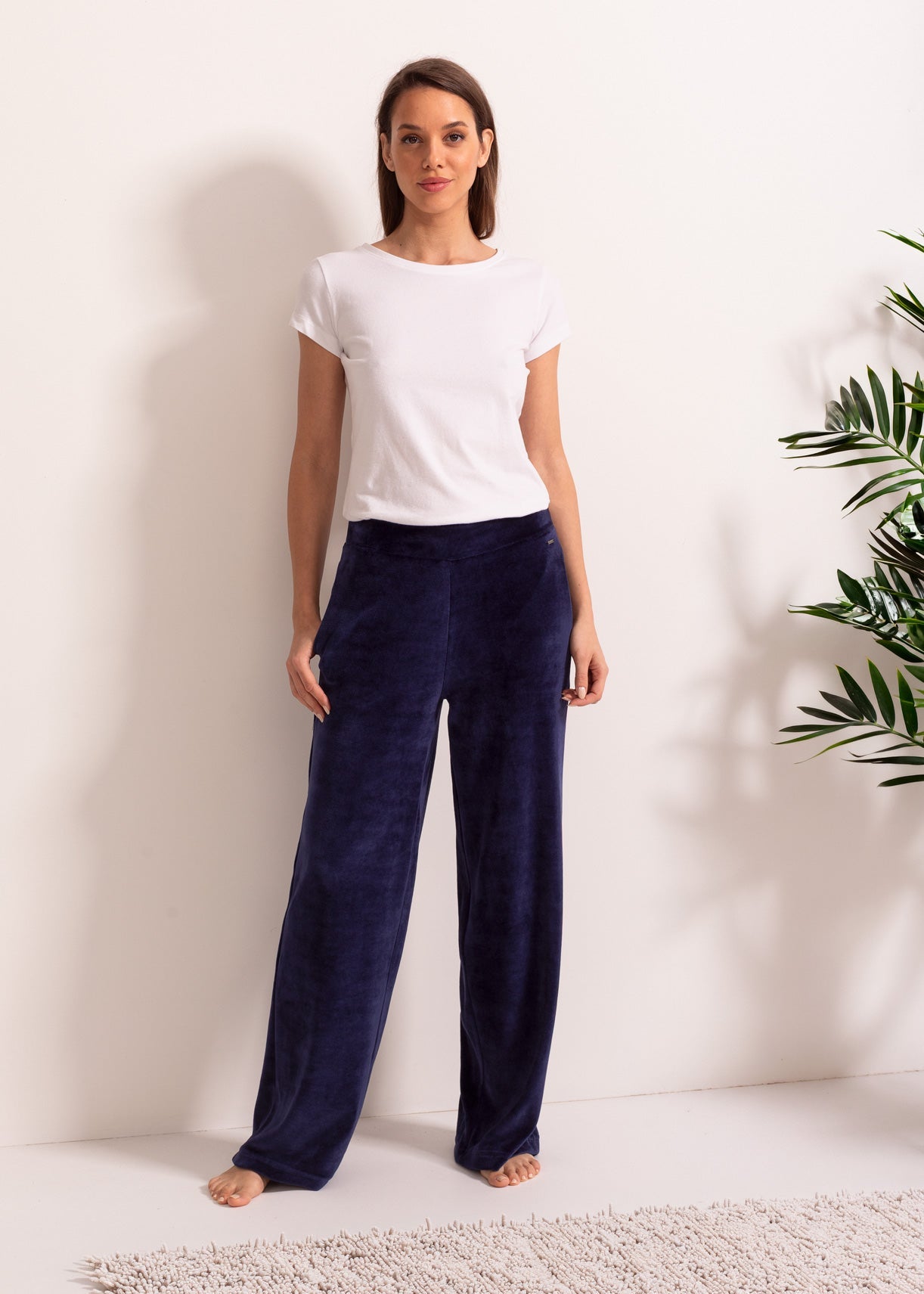 Pantaloni Damă Velvet Bleumarin Sofiaman.ro