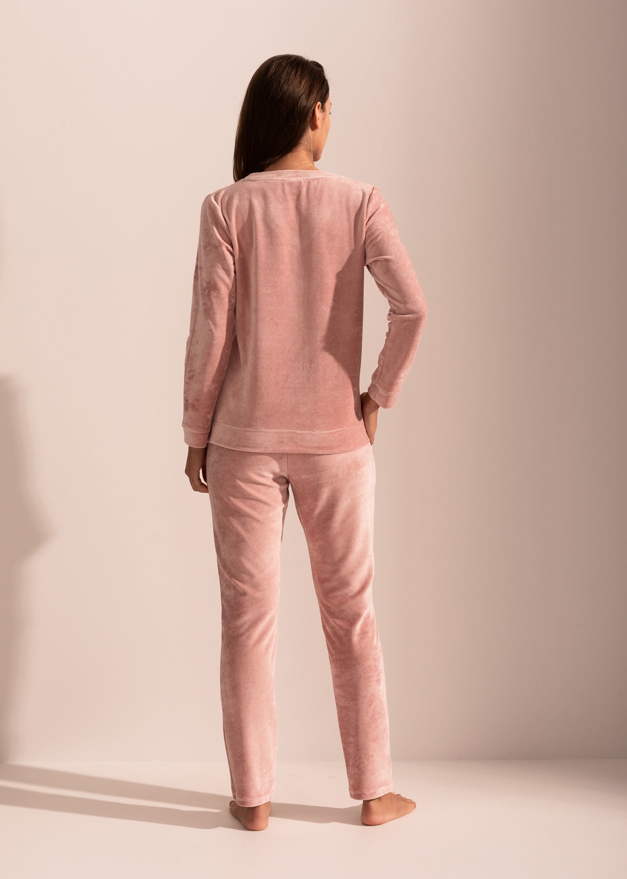 Pantaloni Damă Velvet Roz Sofiaman.ro