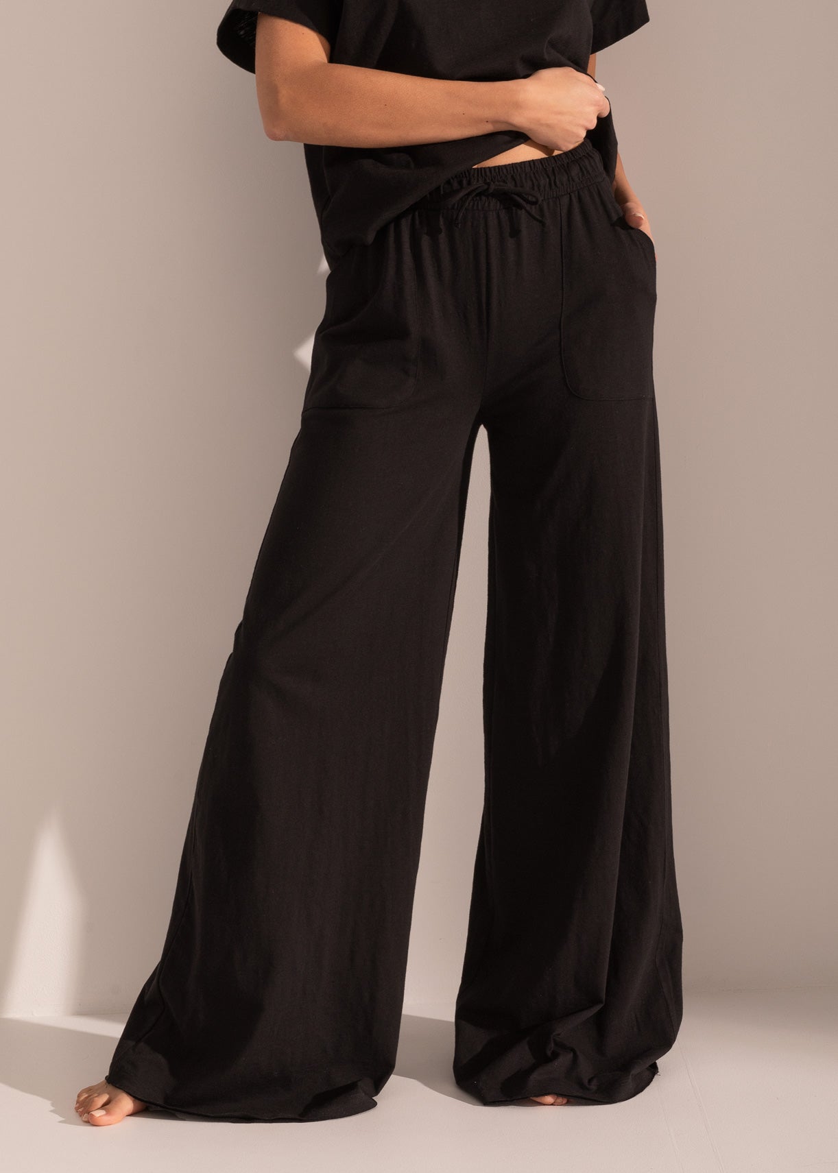 Pantaloni Evazați Damă Texture Bumbac Sofiaman.ro