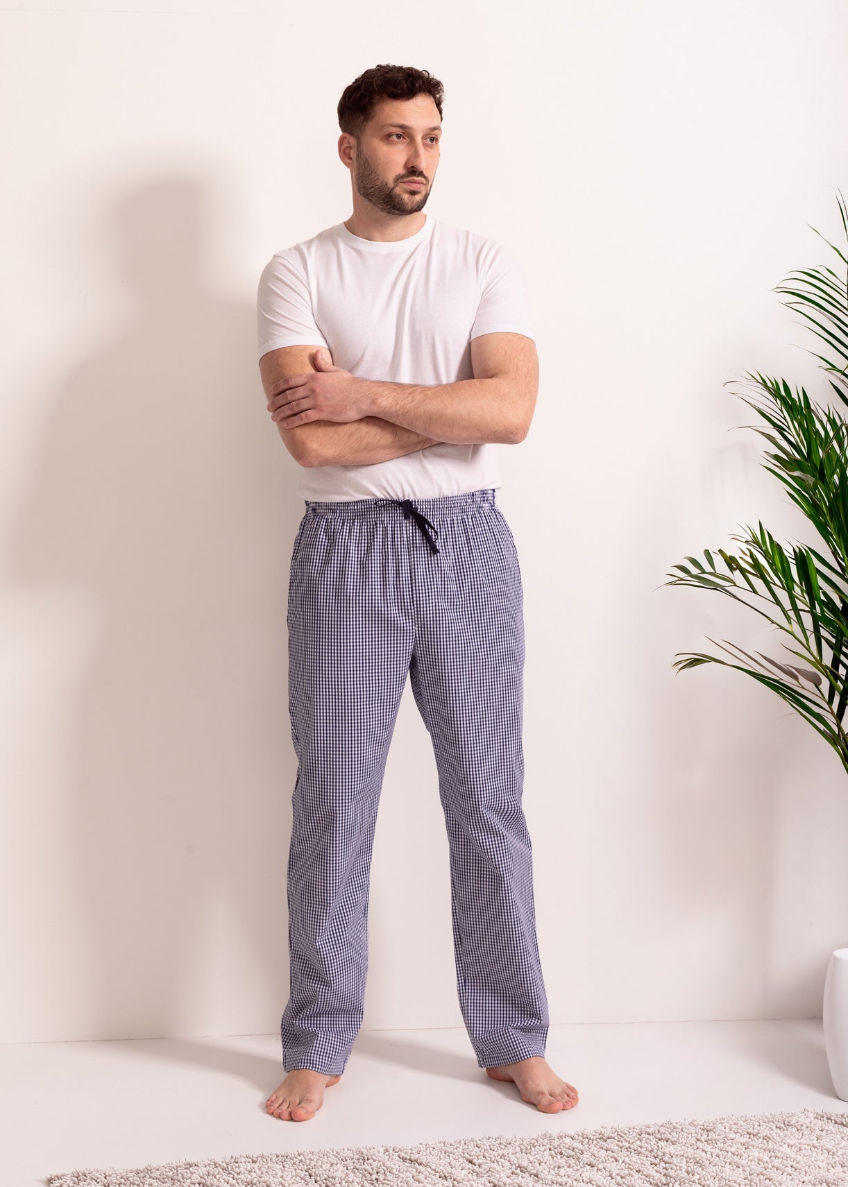 Pantaloni Pijama Bărbați Victor Bumbac Poplin Sofiaman.ro