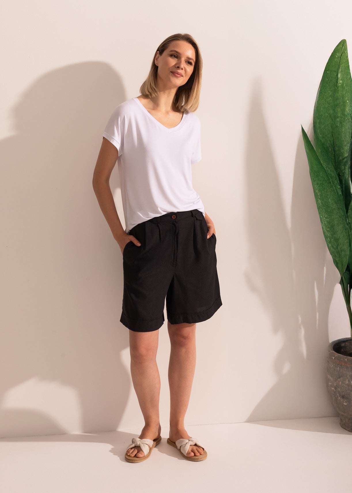 Pantaloni Damă Positano Bambus/In Sofiaman.ro