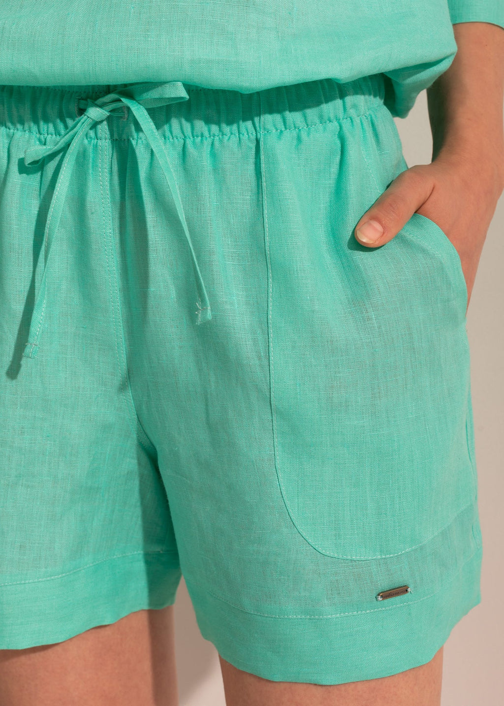 Pantaloni Scurți Damă Pure Linen Sofiaman.ro