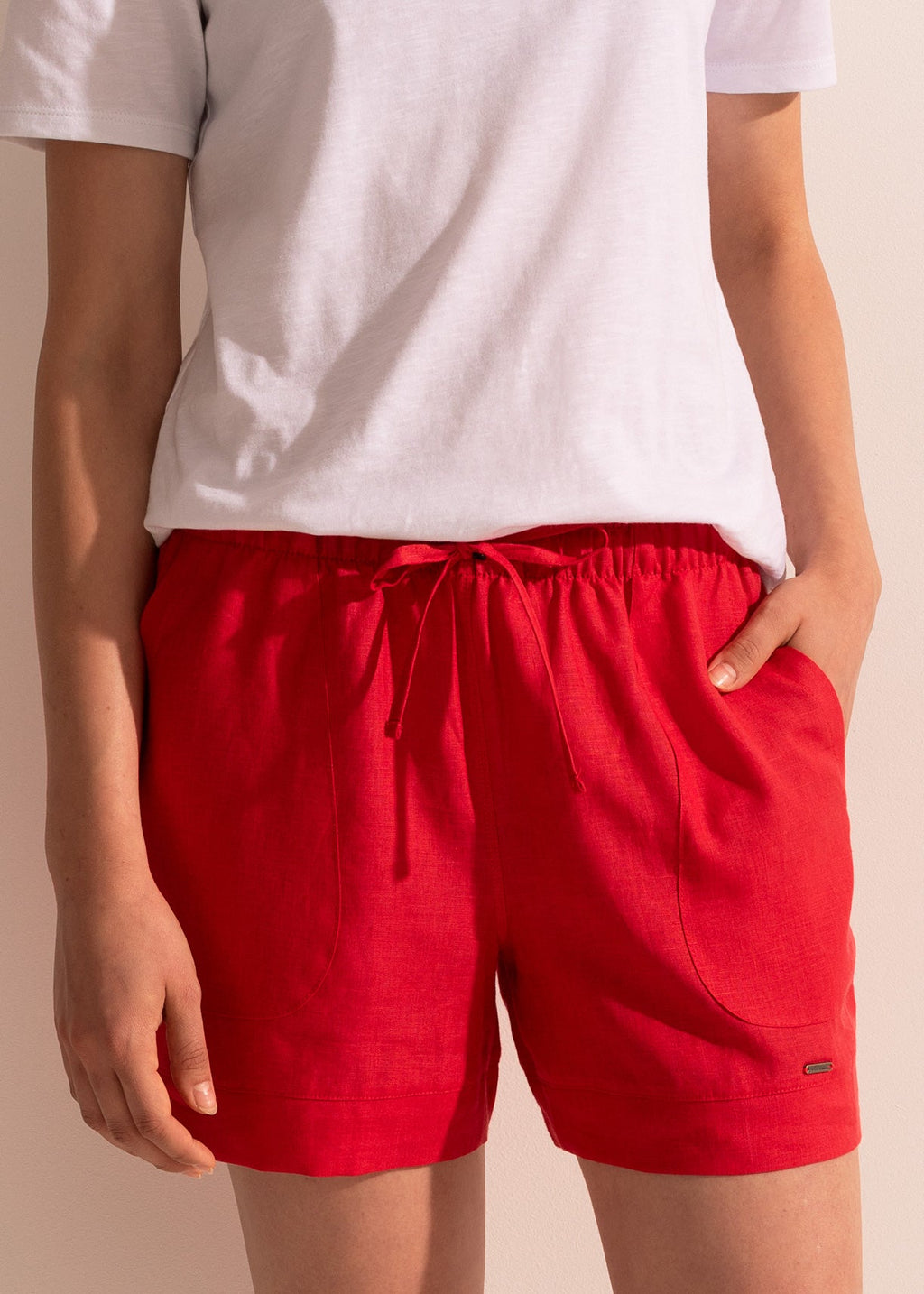 Pantaloni Scurți Damă Pure Linen Sofiaman.ro