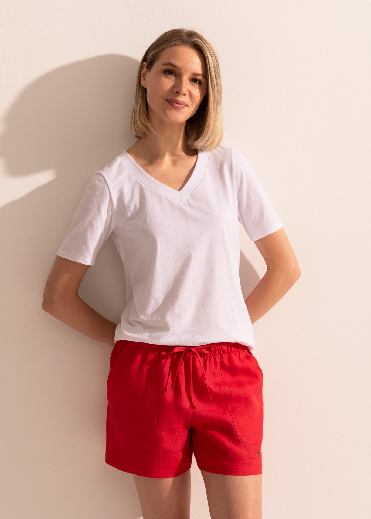 Pantaloni Scurți Damă Pure Linen Sofiaman.ro