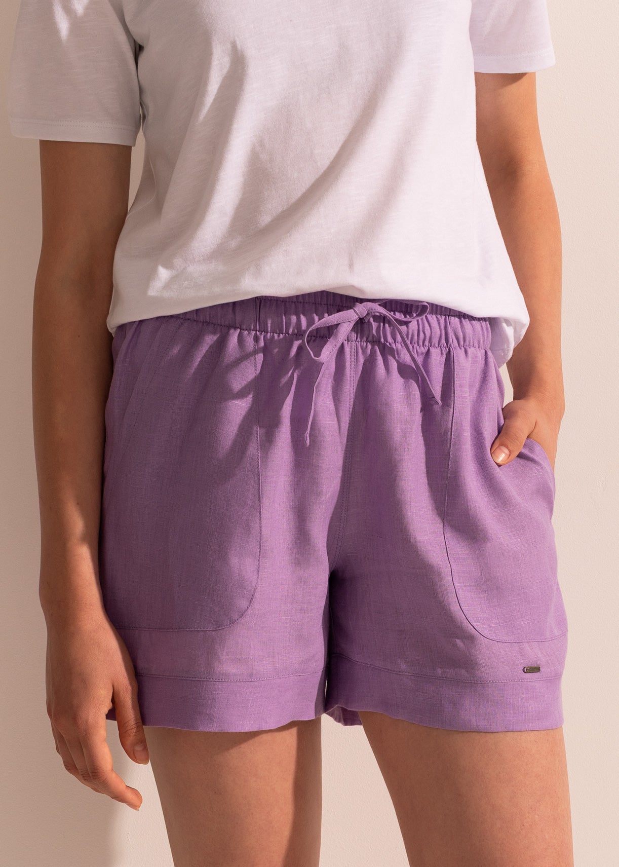 Pantaloni Scurți Damă Pure Linen Sofiaman.ro