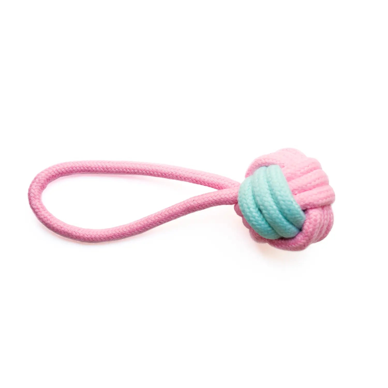 Jucărie de ros pentru câini din sfoară, minge cu mâner, 18cm Petora
