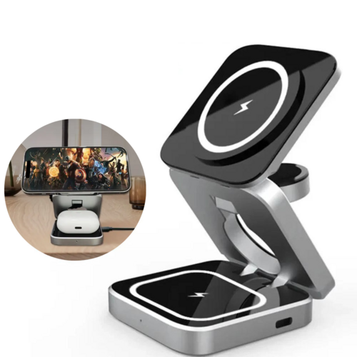 Foldable 3 in 1 Wireless Charging Phone Stand - Cart2u.ro