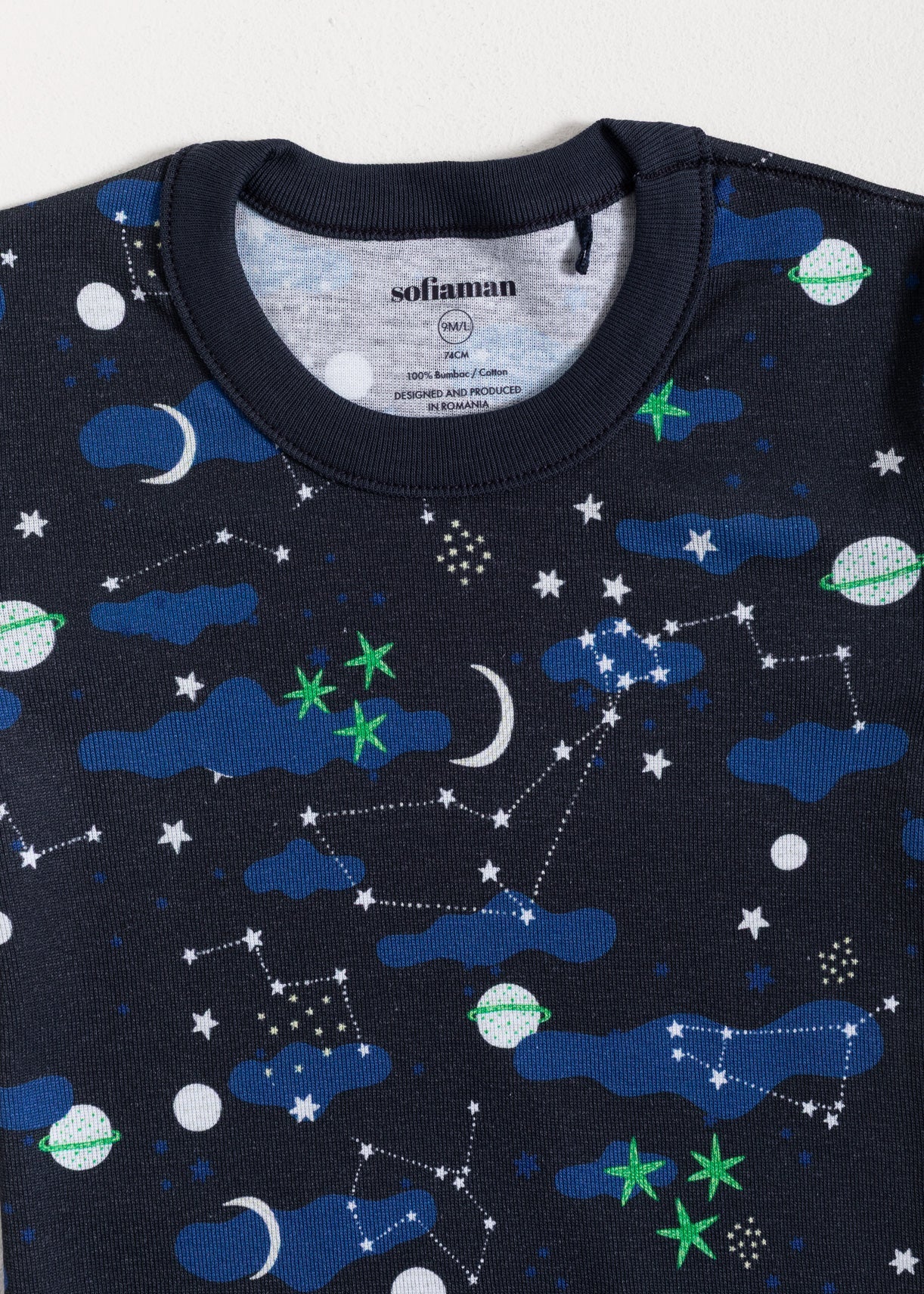 Pijama Baby Galaxy Bumbac Sofiaman.ro