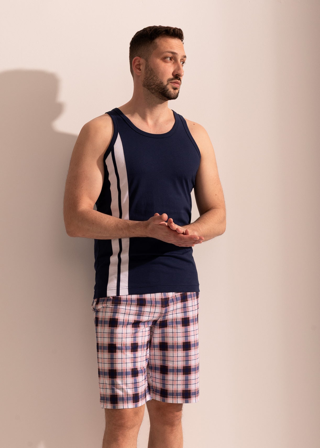 Pijama Bărbați Tartan Bumbac TWIN Sofiaman.ro
