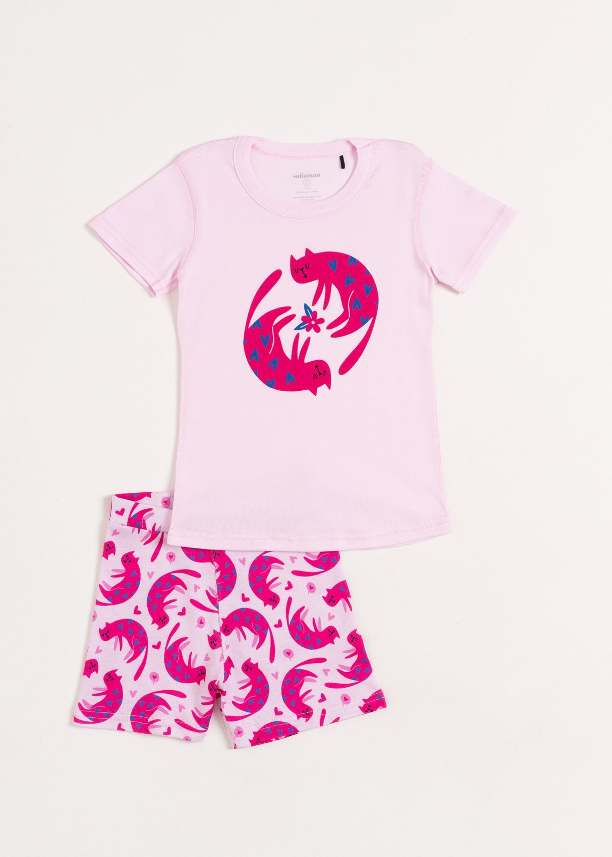 Pijama Copii Cute Cat Bumbac Sofiaman.ro