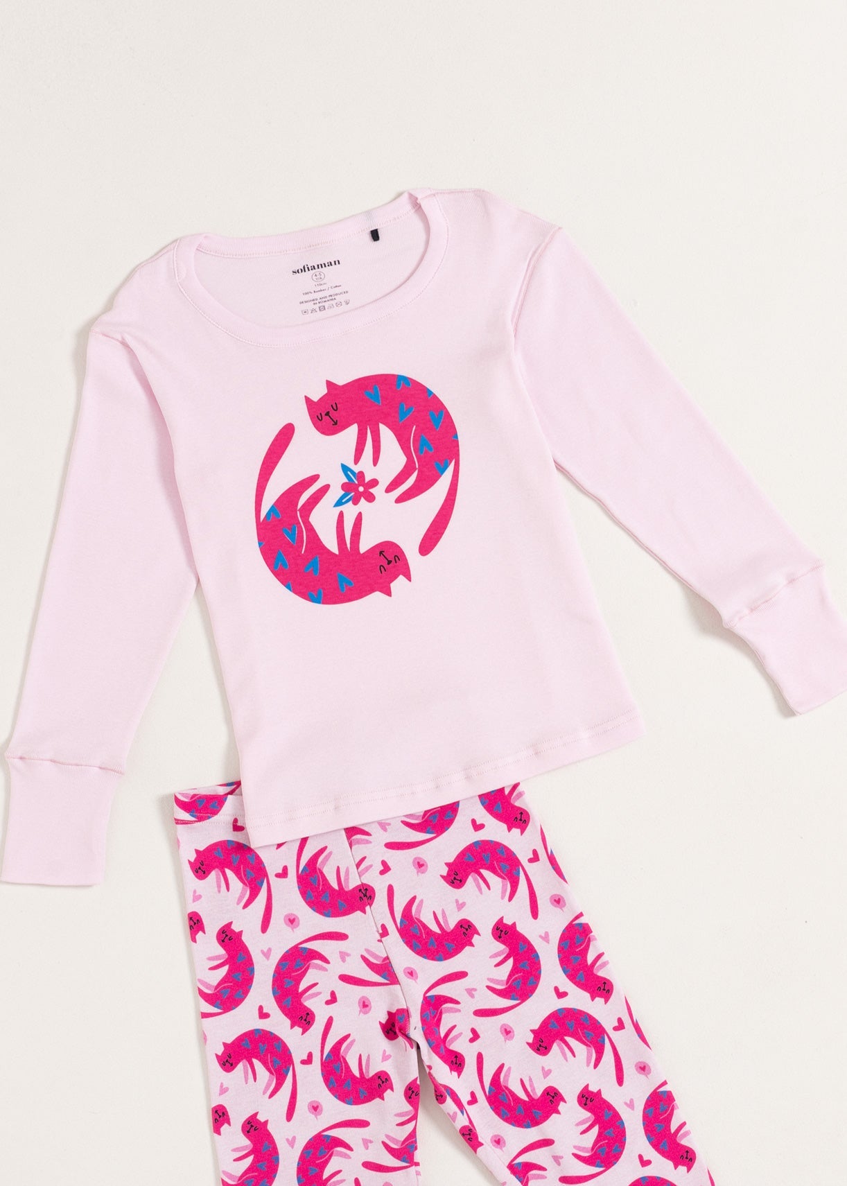 Pijama Copii CuteCat Bumbac Sofiaman.ro