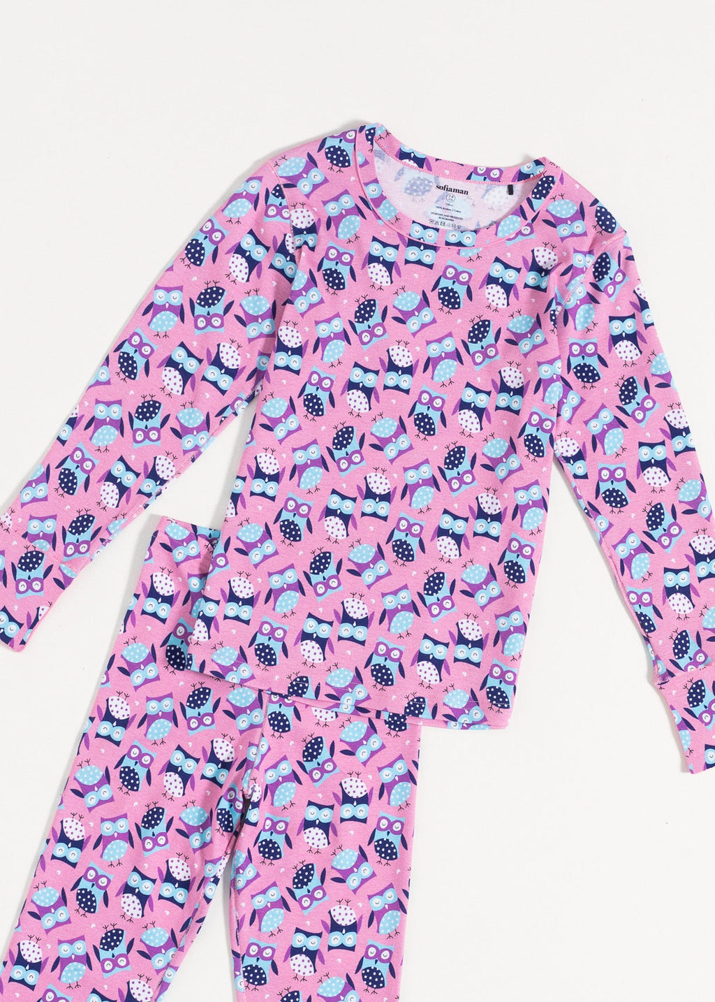 Pijama Copii Pink Owl Bumbac Sofiaman.ro