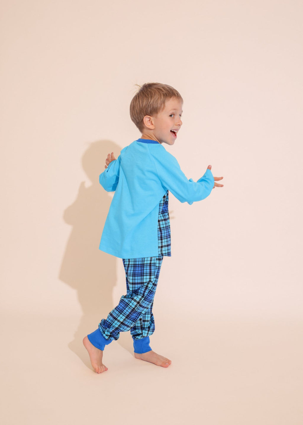Pijama Băieți Tartan Bumbac TWIN Sofiaman.ro