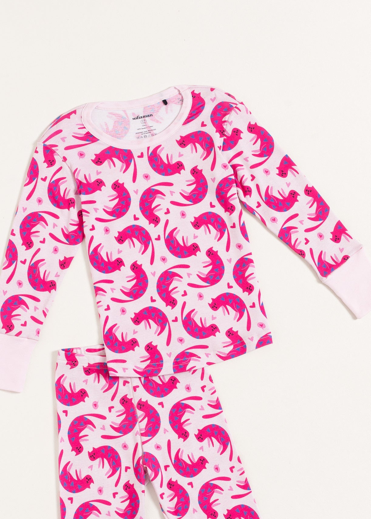 Pijama Copii CuteCat Bumbac Sofiaman.ro