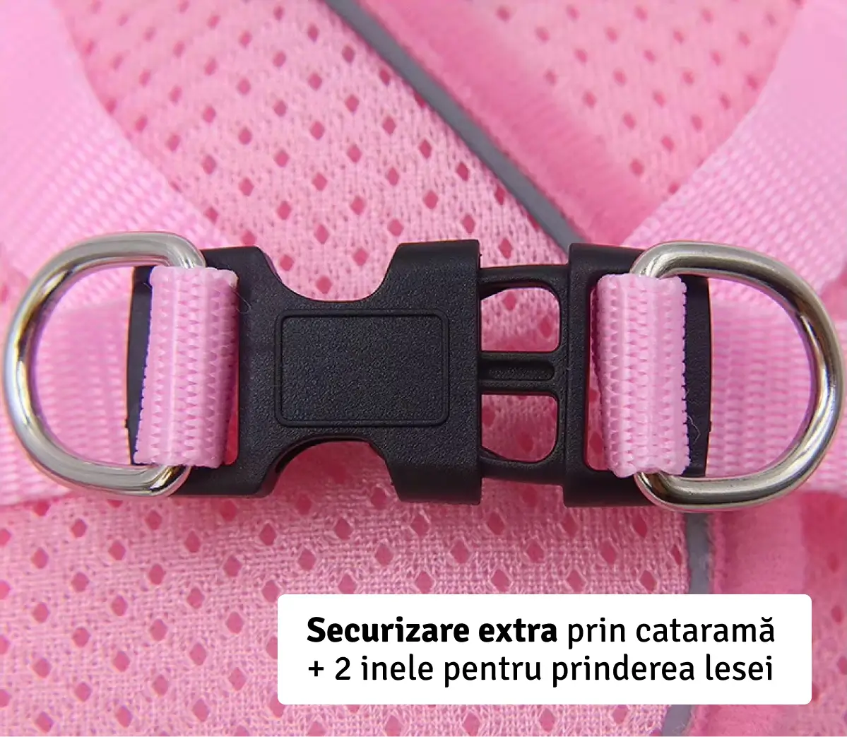 Set Ham tip vestă pentru câini, ajustabil, cu benzi reflectorizante + lesă inclusă Petora