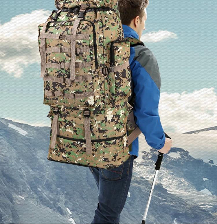 Rucsac impermeabil de camping, drumeție, 100L, capacitate mare