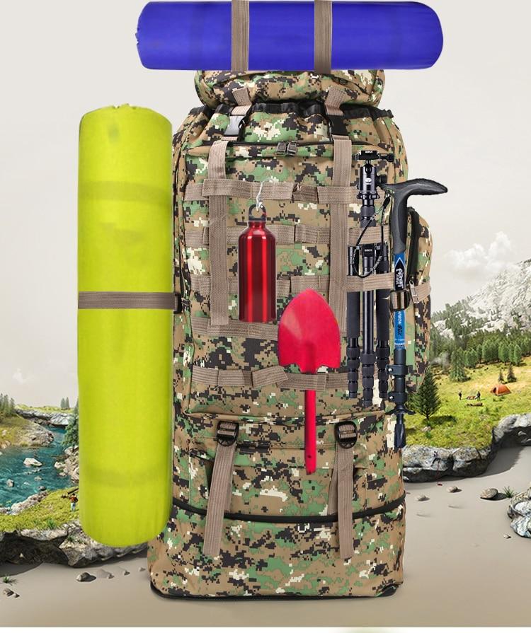 Rucsac impermeabil de camping, drumeție, 100L, capacitate mare