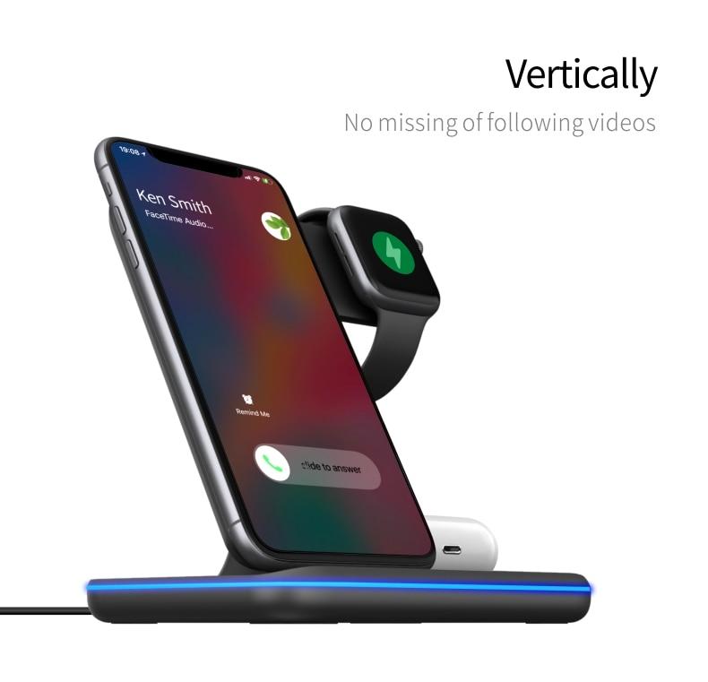 Ninja 15W 3 in 1 Fast Wireless Charging Station for Mobile Phones - Cart2u.ro