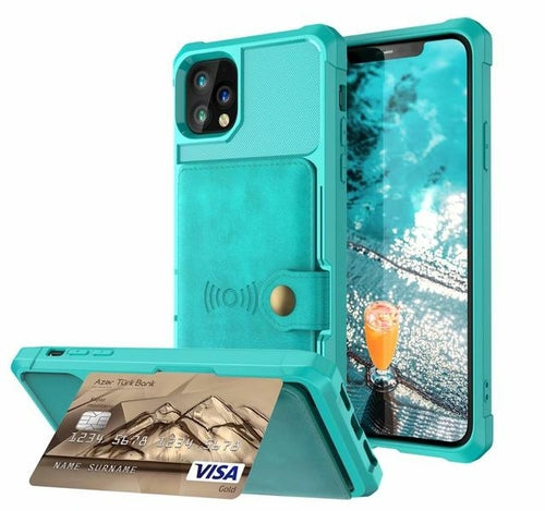 Husă cu portofel magnetic din piele, tip armură, cu protecție 360 pentru iPhone