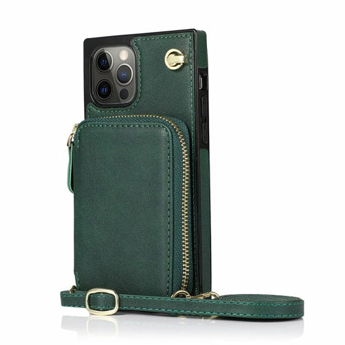 Zipper Wallet Case with Adjustable Crossbody Strap for iphone - Cart2u.ro