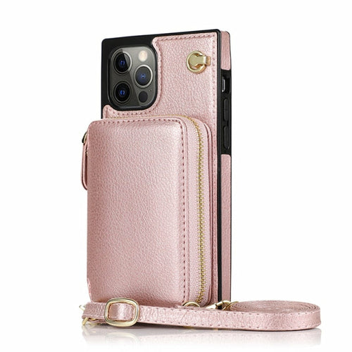 Zipper Wallet Case with Adjustable Crossbody Strap for iphone - Cart2u.ro