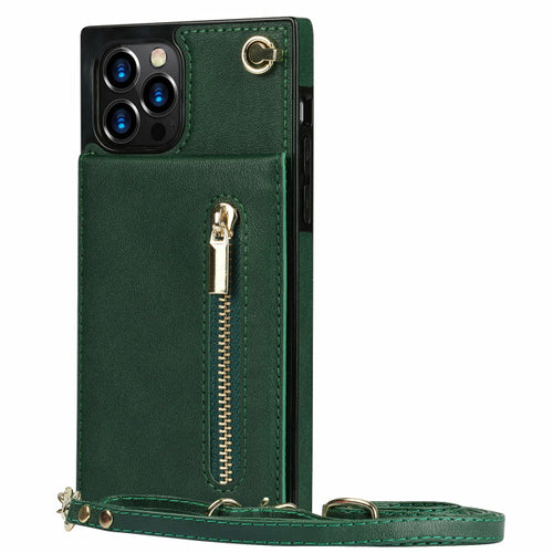Slim Zipper Wallet Back Case for iPhone With Crossbody Strap - Cart2u.ro